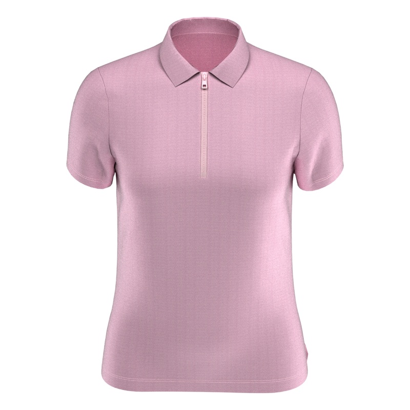 Women’s Quarter Zip Short Sleeve Heather Golf Polo Shirt