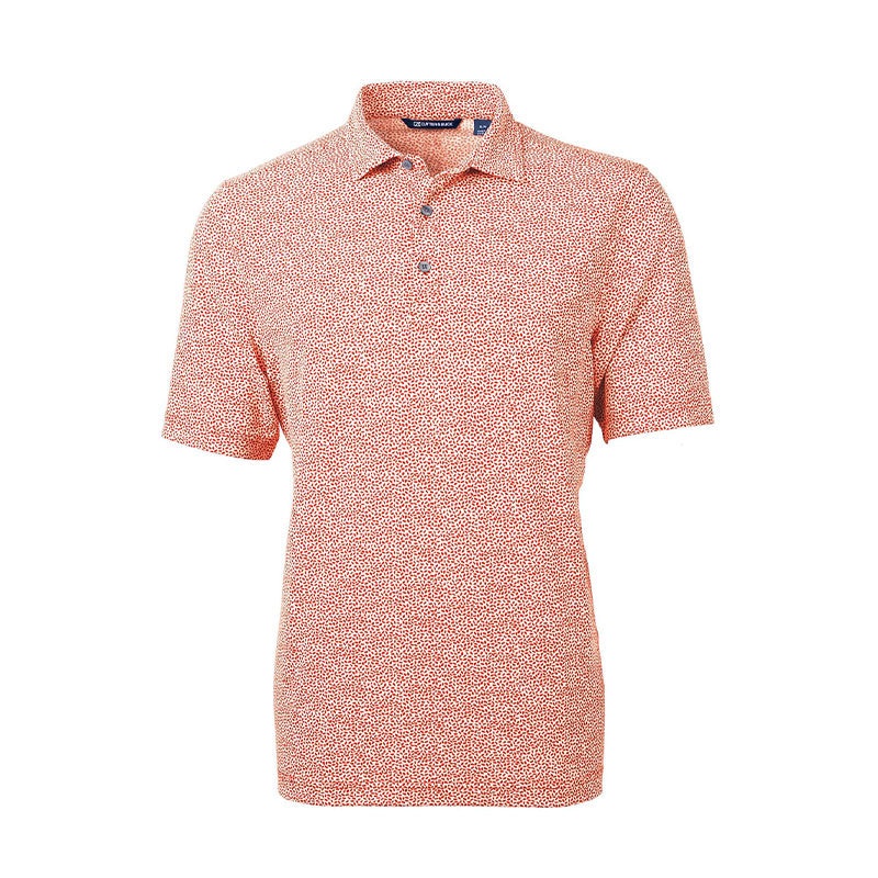 CUTTER & BUCK Virtue Eco Pique Botanical Print Men’s Polo (Orange)