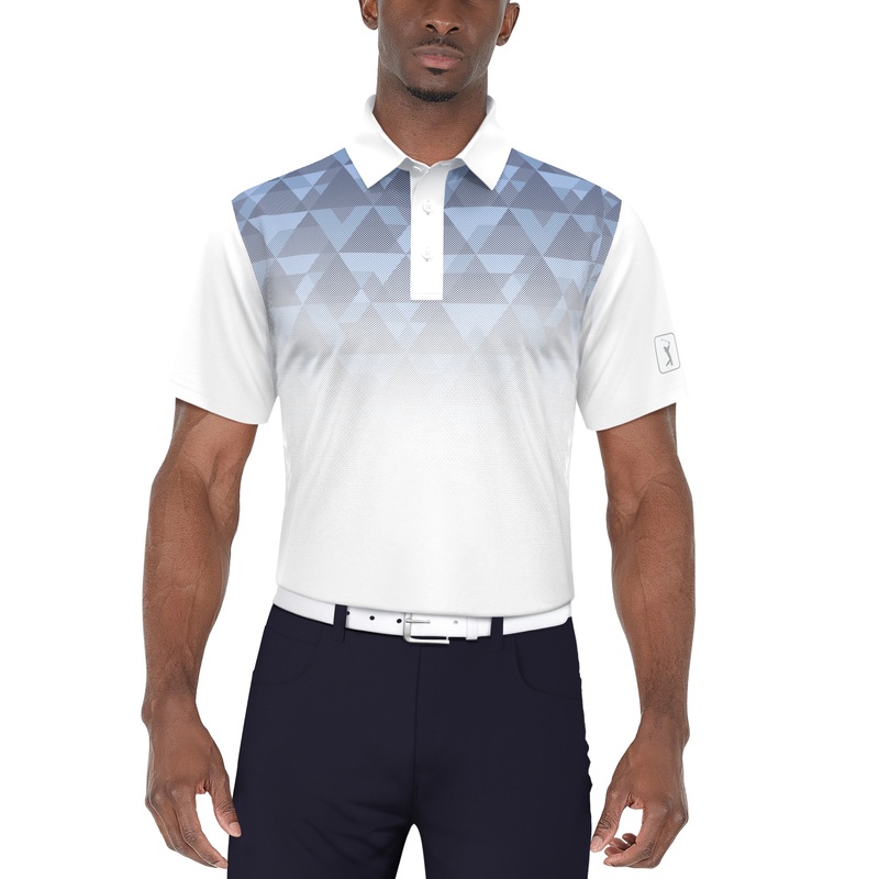 Men’s Ombre Geo Print Polo|Bright White-ZZ|White|Peacoat-DS|Peacoat-ZZ|Bright White-BE|S|M|L|XL|XXL|XXXL
