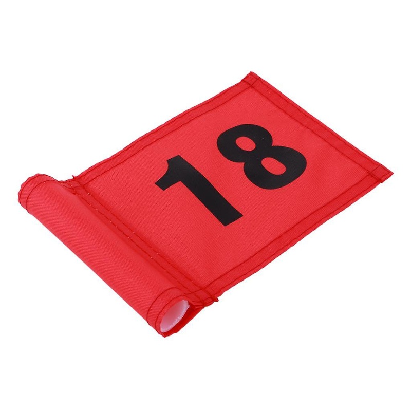 Small Nylon Golf Flag Golf Practice Putting Green Flag Red with Number 1