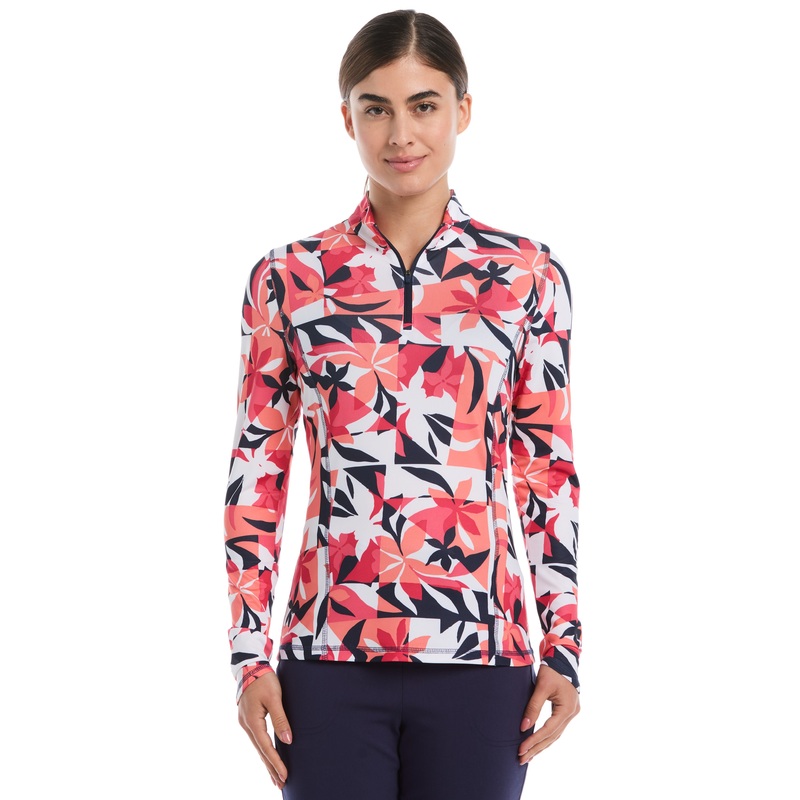 Women’s Long Sleeve Tropical Collage Print Pullover