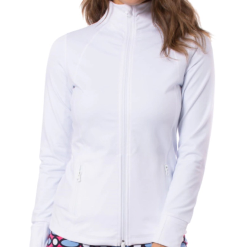 Golftini Double Zip Tech Jacket – White