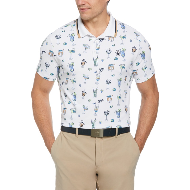 Men’s 19th Hole Print Polo|White|Corsair|XS|S|M|L|XL|XXL