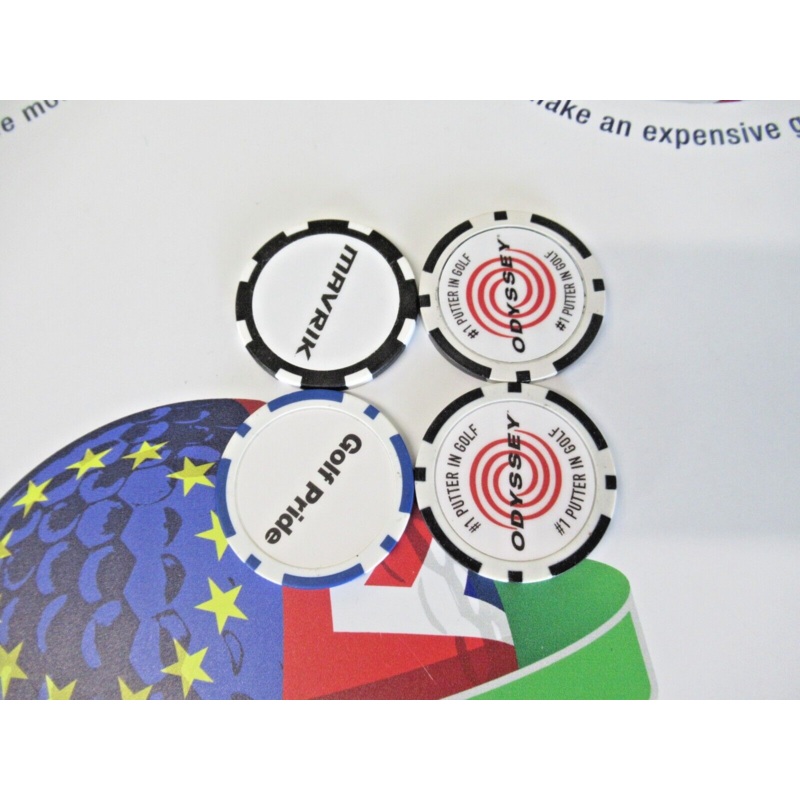 New X4 Callaway Odyssey Golf Pride Poker Chip Ball Markers