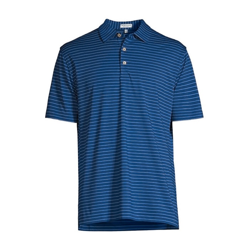 PETER MILLAR Cedar Stripe Men’s Polo (Atlantic Blue)
