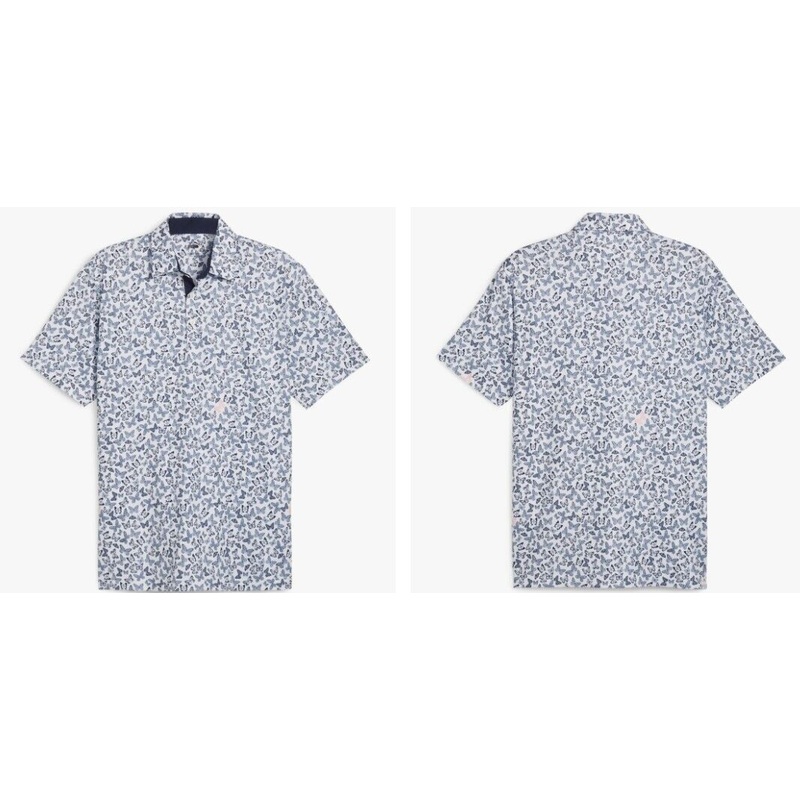 Puma Cloudspun Butterflies Polo Shirt White/Navy UK Size XXL