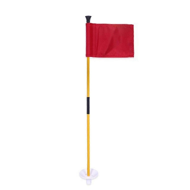 Red Golf Green Flag, Two-Section Detachable Flagpole, Easy to Carry Green Target Flag Hole Cup–Red