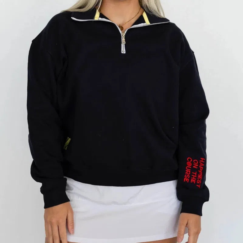 CourtLife Happiest On The Golf Course Zip Sweatshirt – Various Colours