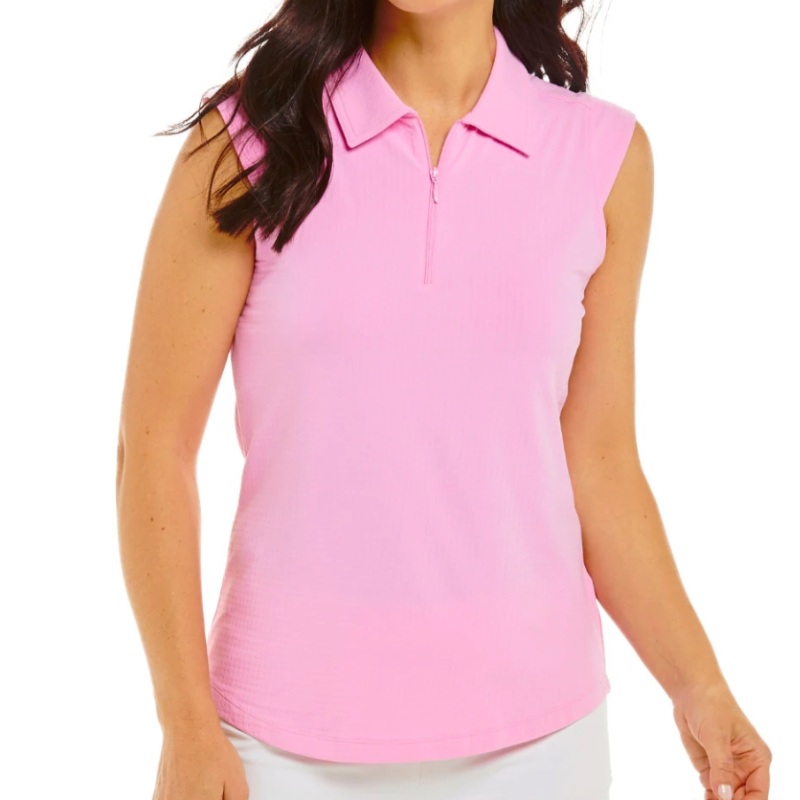 IBKUL Solid S/L Polo – Candy Pink