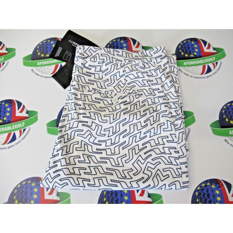J Lindeberg Tim White Outline Bridge Swirl Golf Shorts Waist 30