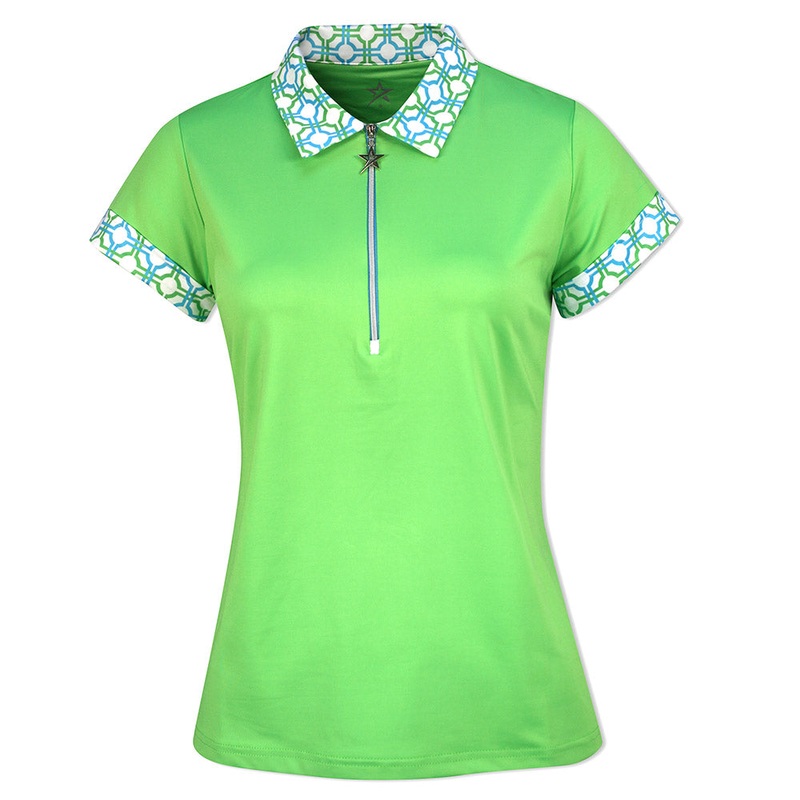 Swing Out Sister Ladies Zip-Neck Short Sleeve Polo – Last One Large Only Left