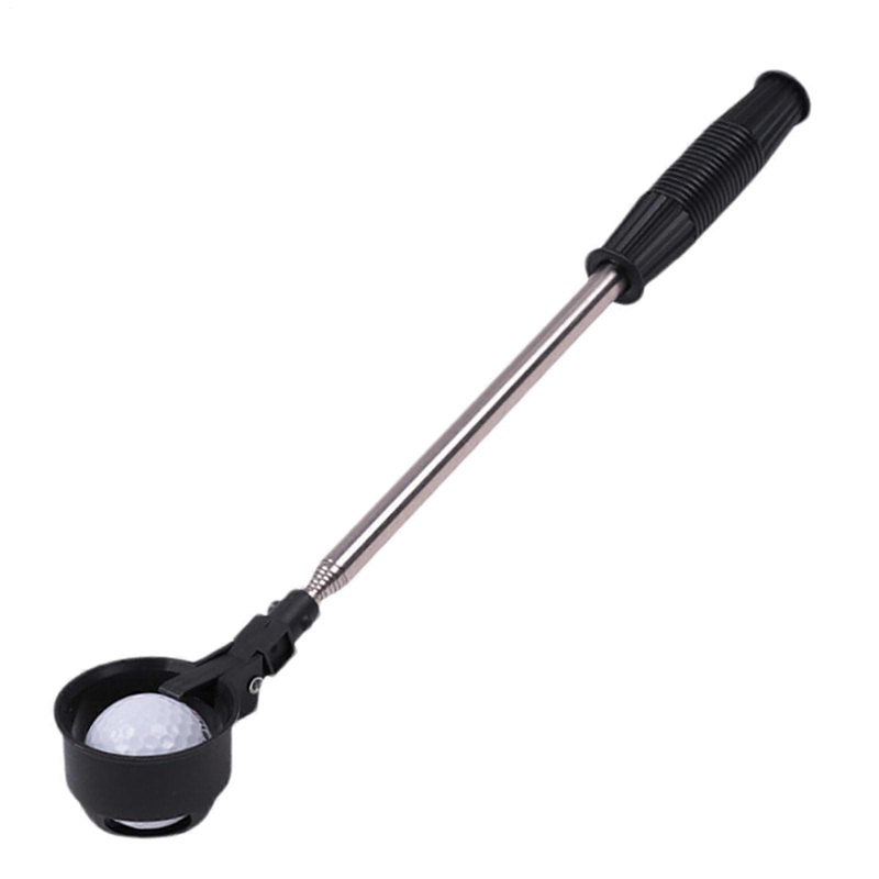 Telescopic golf ball collector, retractable pole, extendable ball grabber