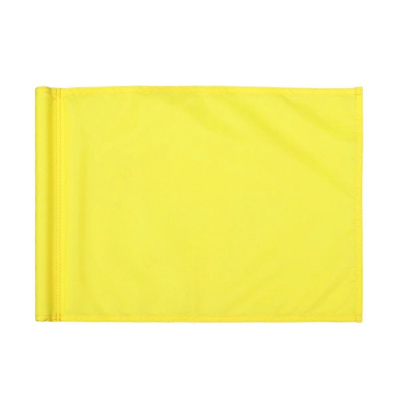 Yellow Monochrome Golf Putting Green Flag Cloth  Easy Mount with Insert for Golfers