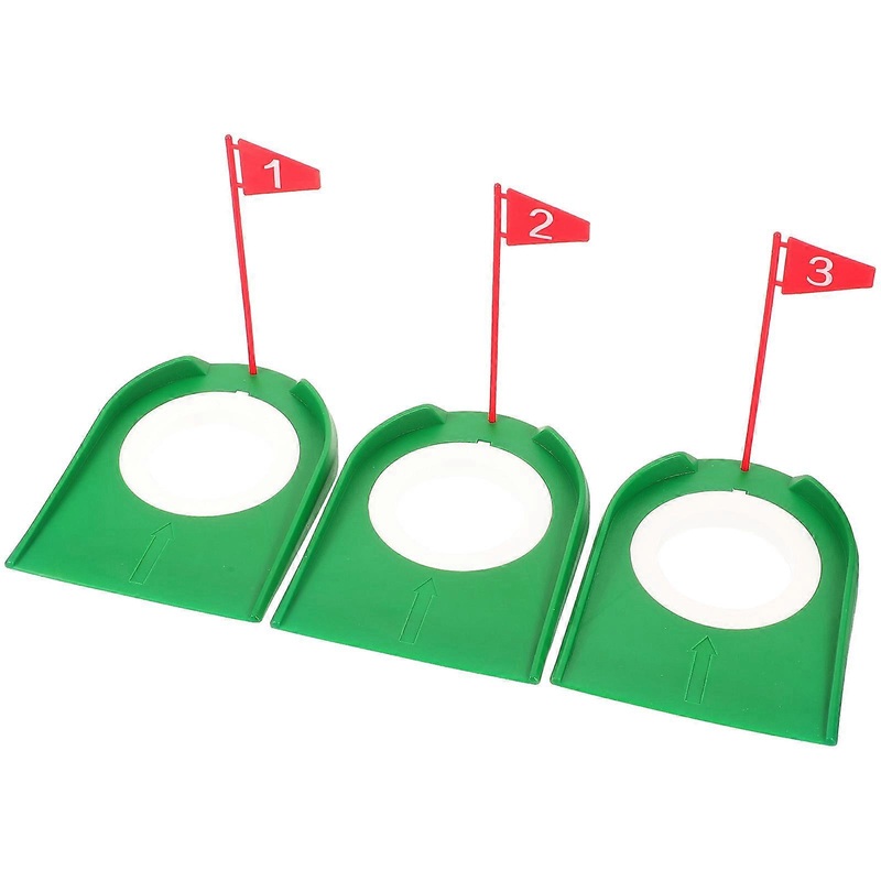 3pcs Golf Putting Cup With Plastic Flags For Indoor Outdoor Practice Portable Golf Hole Training Aids For Skill Improvement And Home Backyard Use
