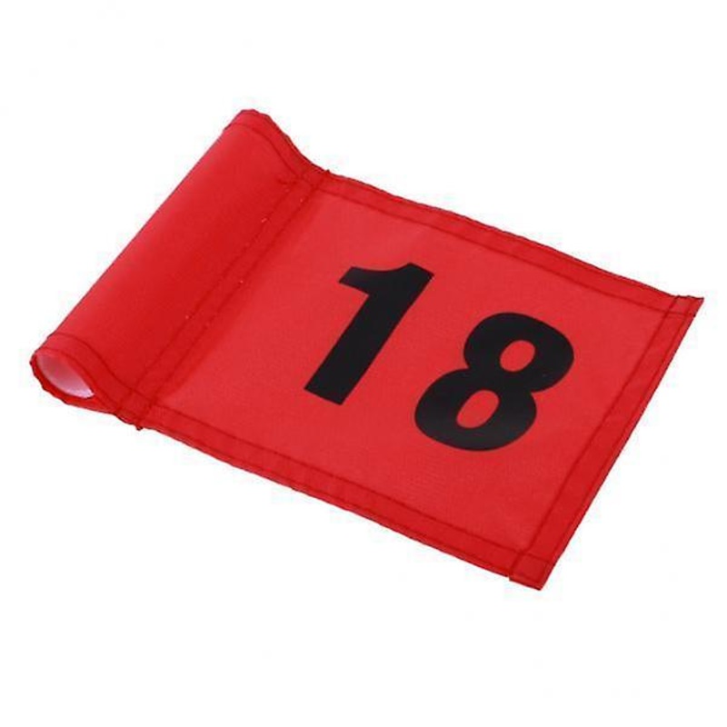 3xSmall Nylon Golf Flag Golf Practice Putting Green Flag  Red with Number 18