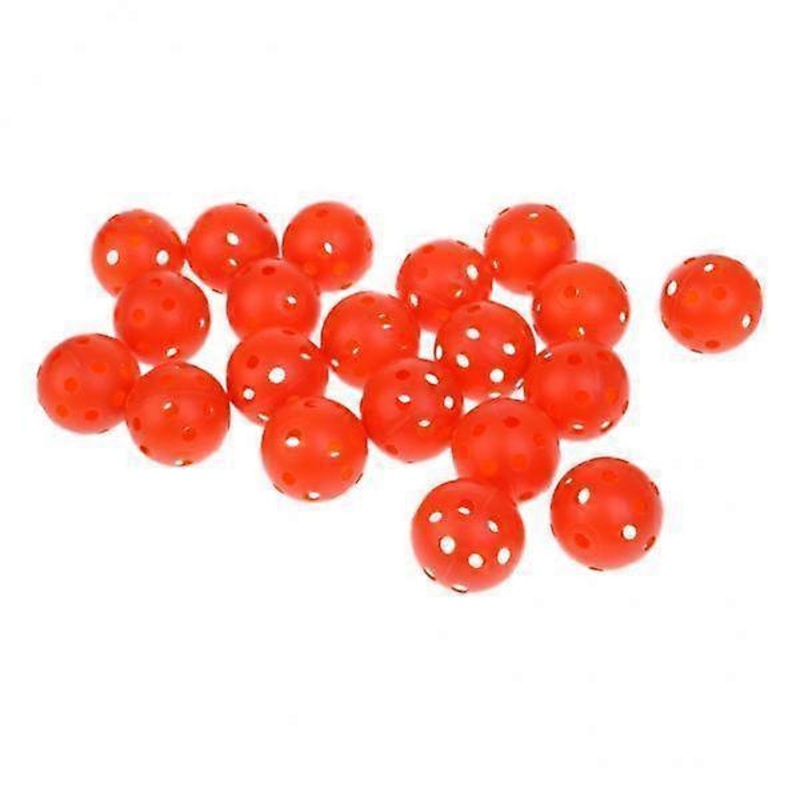 5×20 Pieces Plastic Hollow Golf Balls Perforated Practice Training Ball Orange