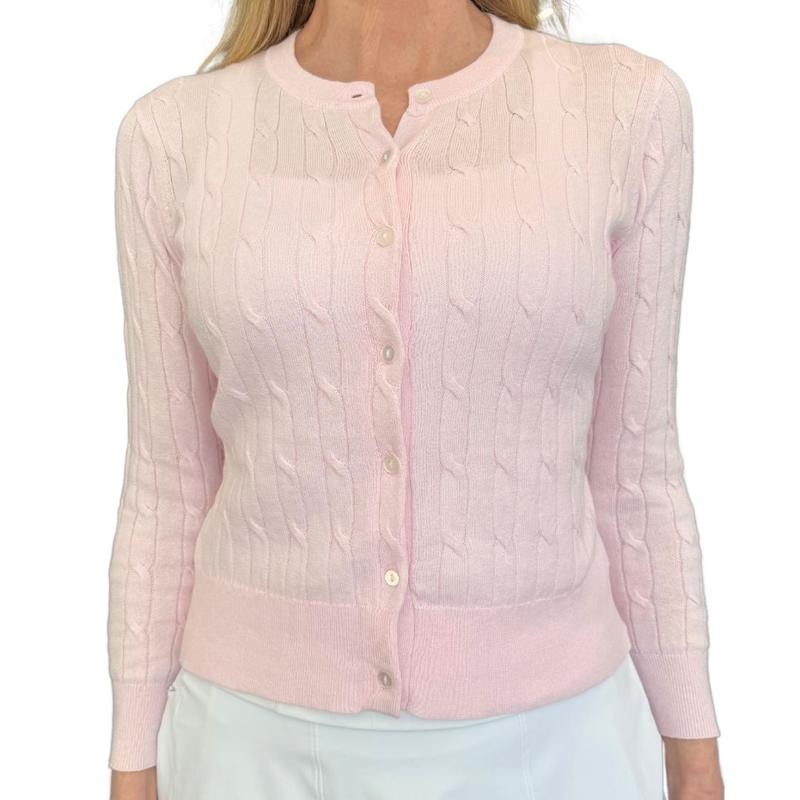 Alashan Cashmere April Cable Cardigan – Pink Sugar
