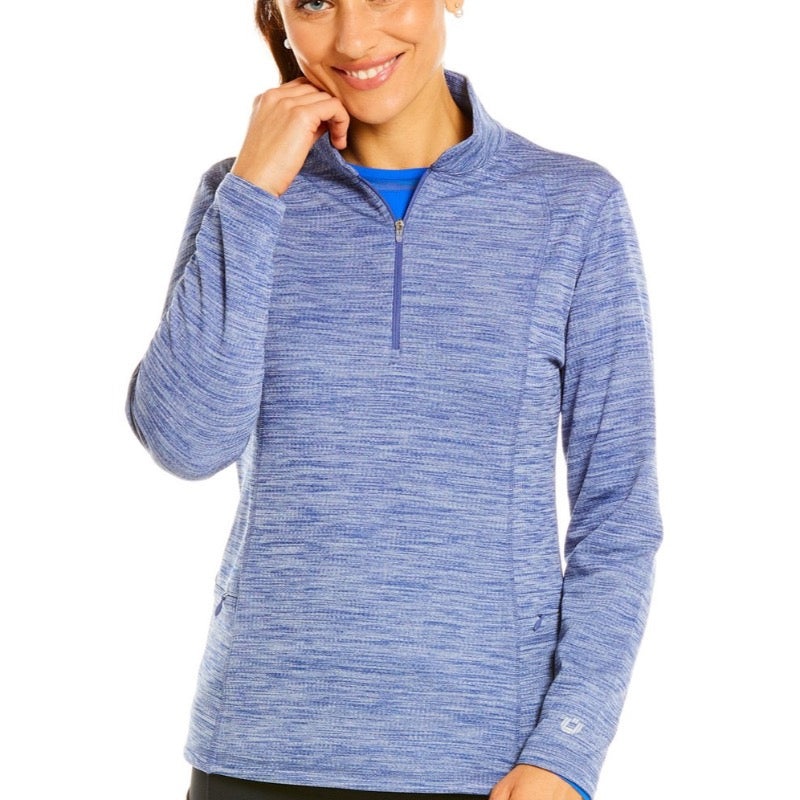 IBKUL Space Dye Waffle Knit Pullover – Navy