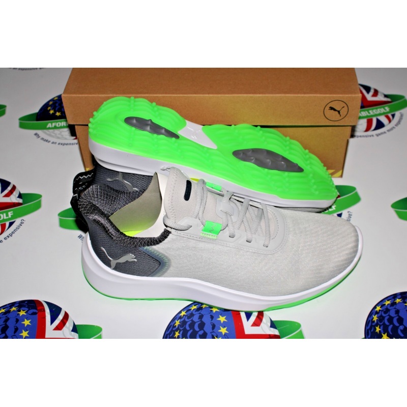 Puma Fusion Crush Sport Golf Shoes Ash Gray/Fluro Green UK Size 7.5