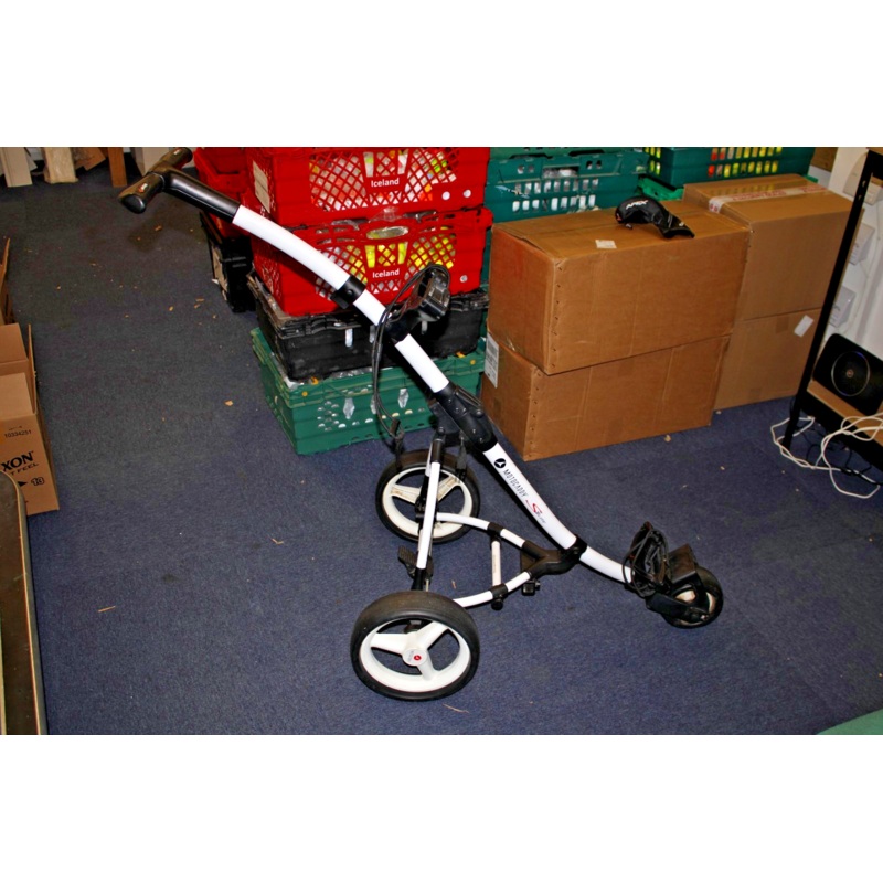 Used Motocaddy S1 Lite white/black push pull golf trolley