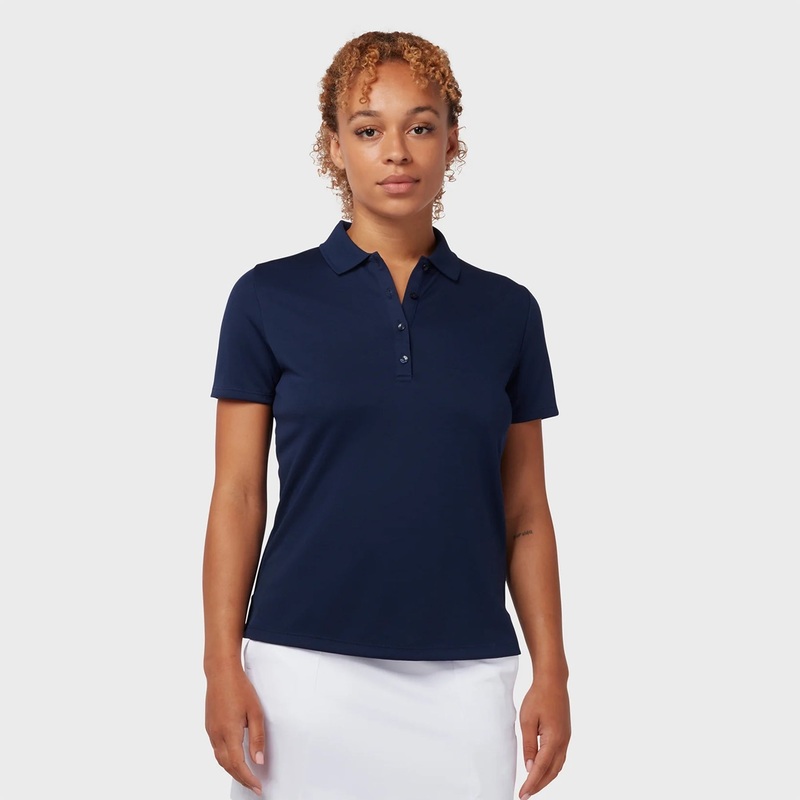 Callaway Ladies Short Sleeve Swing Tech Polo with Opti-Dri in Peacoat Navy