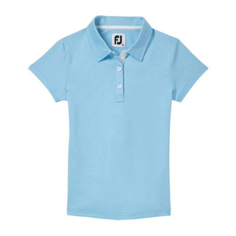 FootJoy Junior Girl Golf Print Polo – Aqua