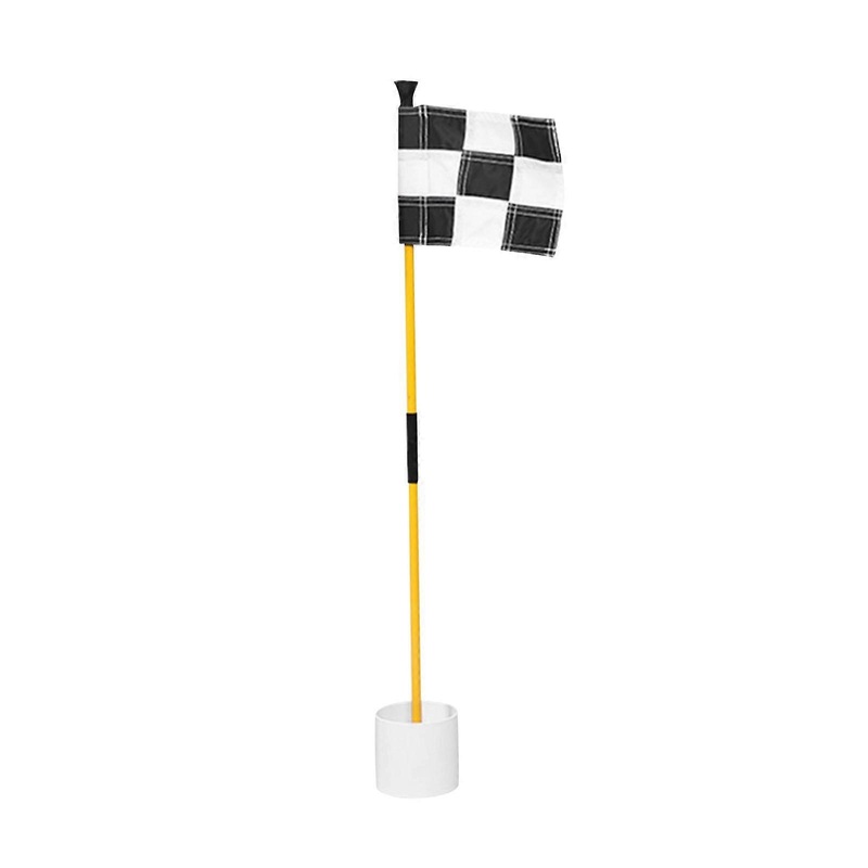 Golf Putting Green Flag and Hole Cup Golfing Portable Golf Flag Hole Cup Set Blue White
