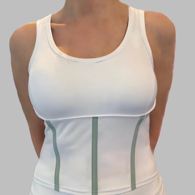 InPhorm Mai Tank – White/Veridian