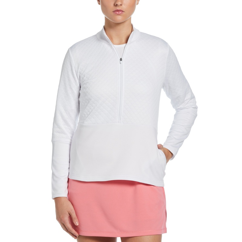 Women’s Midweight Half Zip Golf Pullover with Quilted Fleece