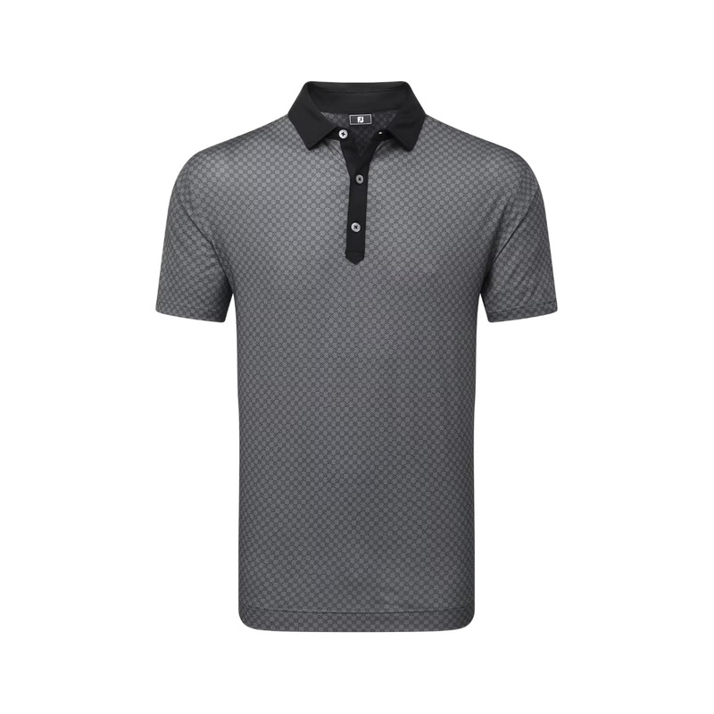 Checker Print Lisle Polo|Black/White|Orange/White|S|M|L|XL