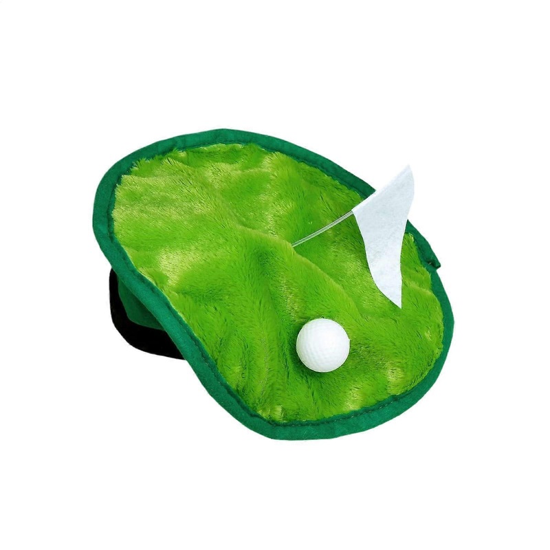 Golf party hat  novelty golfer cap  hole in a costume hat  funny golf theme headwear for adults, beret with flags ball course