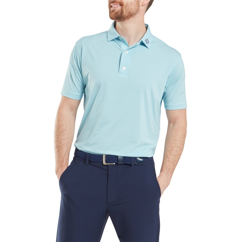 Lisle Micro Feeder Stripe-  Light Blue/White