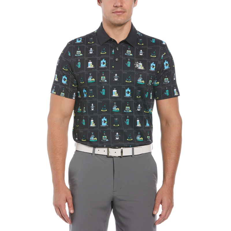 Men’s Petes Flash Cards Print Short Sleeve Golf Polo Shirt