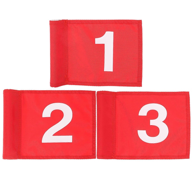 Numbered Golf Flags Practice Aid Anti-Wear Portable Golfs Flags For Golf Practice 22.00X15.00X0.10Cm 3Pcs