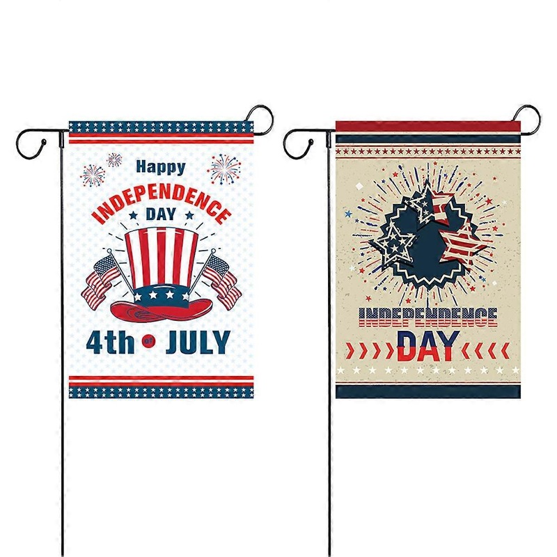 TCGG-2pcs Flags American Independence Day Polyester Print Colorful Flags Yard Decoration Day