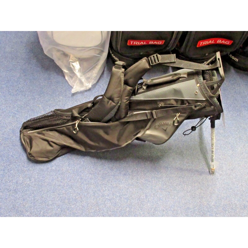 New Callaway Golf Carry + Double Strap Pencil/Sunday Bag Charcoal/Black