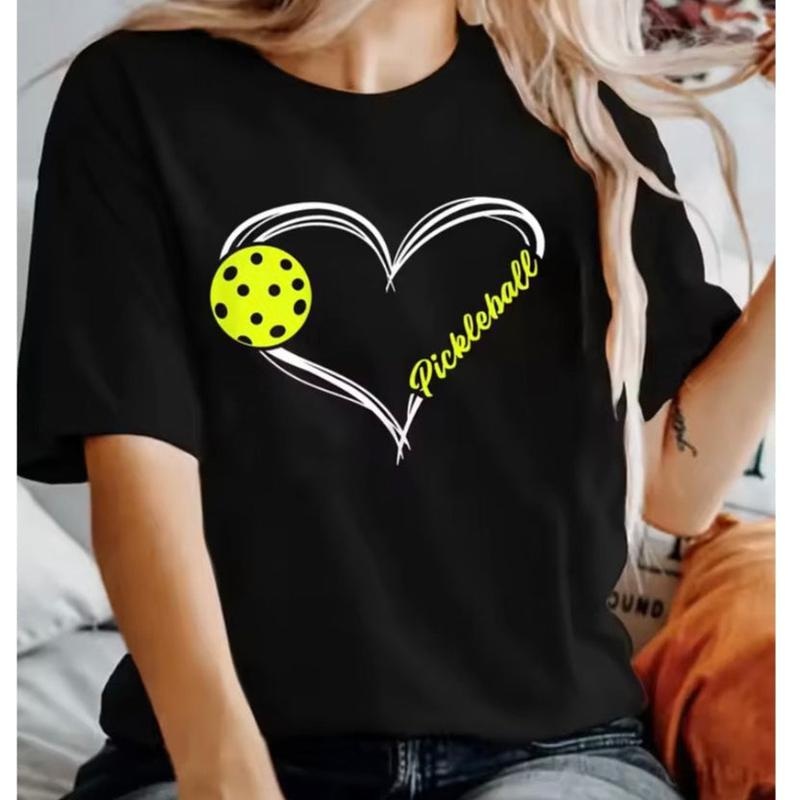 Pickleball Heart Tee – Black|S|M|L