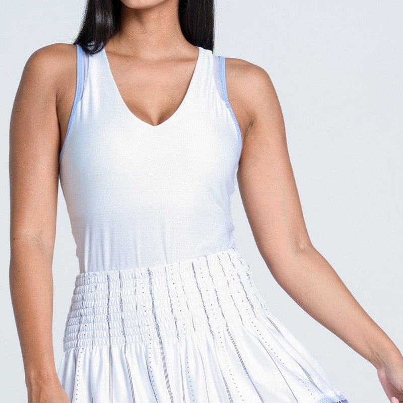 Lucky In Love Shimmer Tank – White