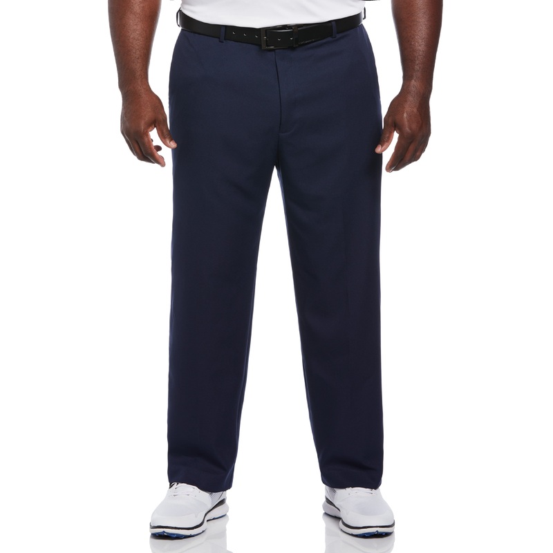 Big & Tall Flat Front Expandable Waistband Pant – Blue