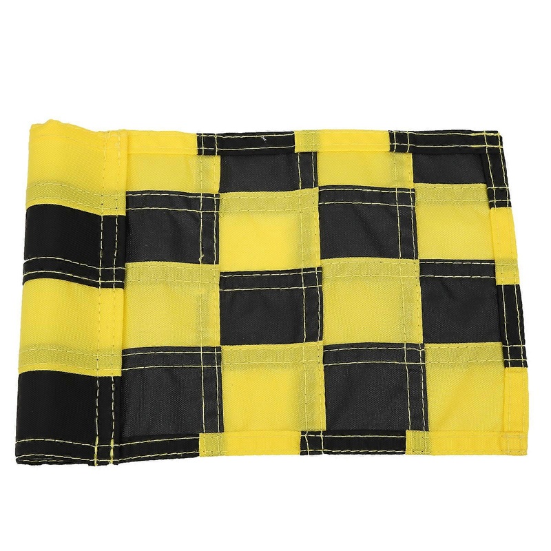 Checkered Backyard Practice Golf Hole Pole Cup Flags Golf Putting Green Flags Flagsticks(Black & Yellow )