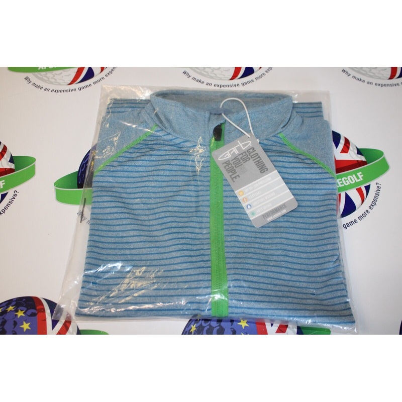 Garbinc Benjamin Junior Boys 1/2 Zip Pullover Bright Blue Stripe Medium Ages 7-8