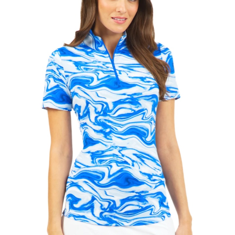 IBKUL Devin S/S Mock – Blue|XS|S|M|L|XL