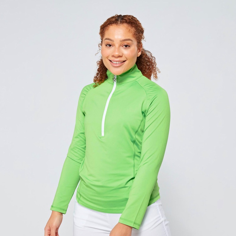 Swing Out Sister Women’s Zip-Neck Top in Emerald
