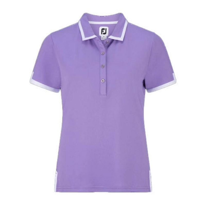 FootJoy Women’s Stretch Pique Trim Polo – Purple Cloud/ White