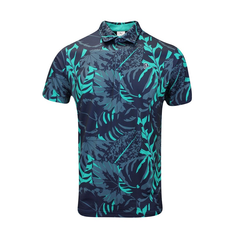 PUMA x PTC Palm Glitch Men’s Polo (Deep Navy/Green)