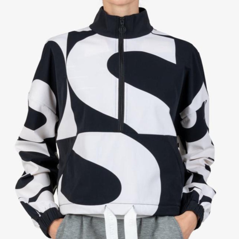 Sportalm Monogram Print Pullover Top – Black/White