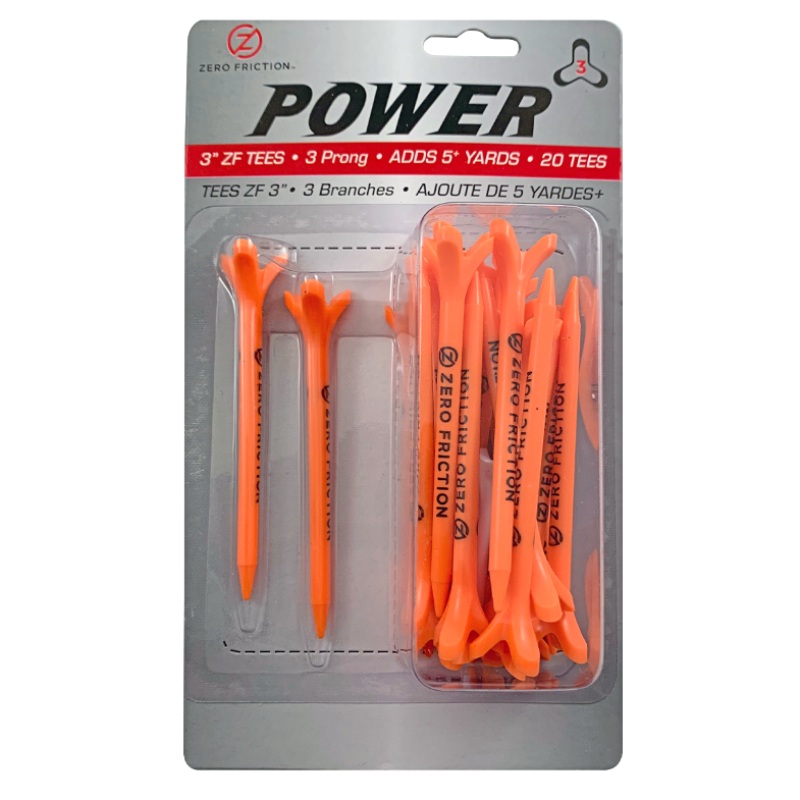 Zero Friction 3 Power 3 Tees – 20pk – Orange