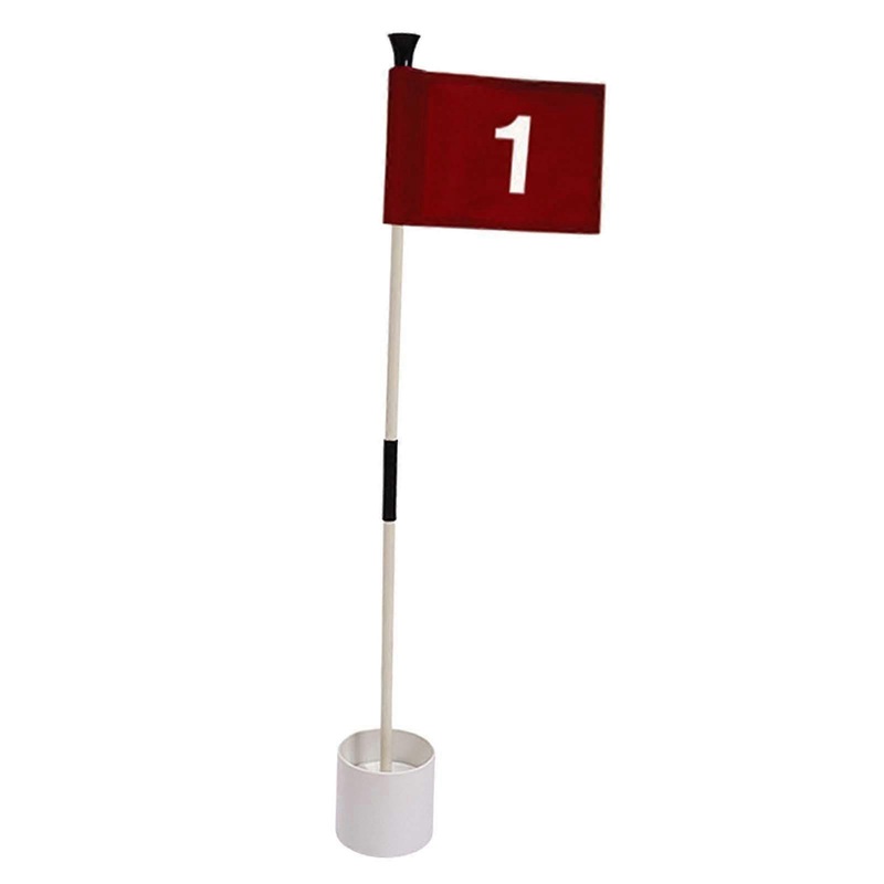 Golf Putting Green Flag and Hole Cup, Golf Flag Hole Cup Set for Home Use, Number 1 Model, Flagpole Set Included