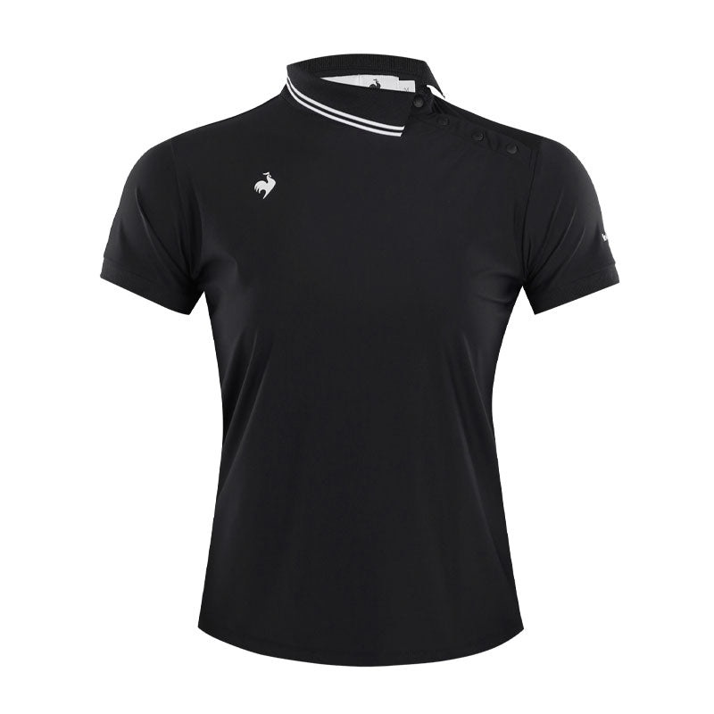 LE COQ SPORTIF GOLF Stretch Asymmetrical Men’s Polo (Black)