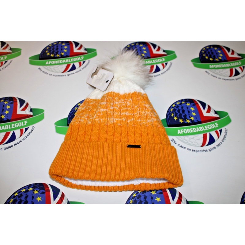 Ping womens yellow/white bobble hat beanie one size fits all